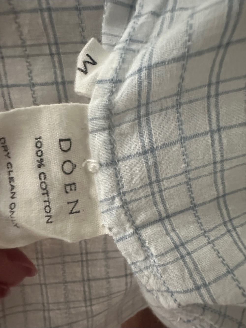 Doen White Plaid Ruffle-Collar Button-Up Top - Picture 4 of 4